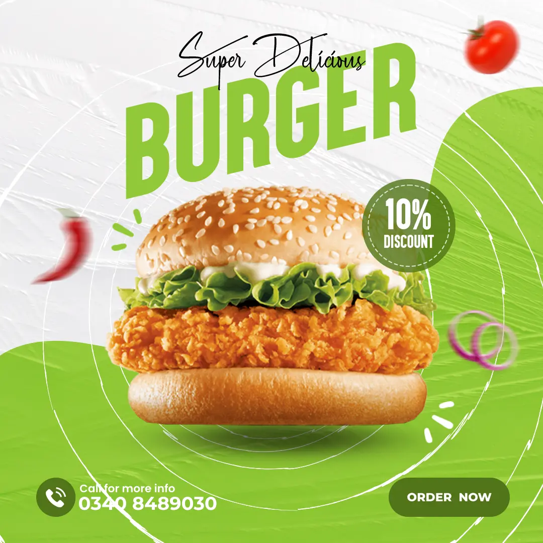 Delicious Food Menu Social Media Banner by Hammad Ahmed